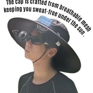 solar fan hat, solar powered cooling hat, wide brim solar sun hat, solar bucket hat with fans, usb rechargeable fan sun hat, 15cm oversized brim sun hat, fishing hat with cooling fan, gardening sun hat, farm work sun hat, hiking cooling hat, beach uv protection hat, outdoor work sun hat, uv protection hat