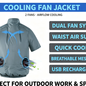 12V Fan Cooling Sun Jacket with Inner Sun Protection Lining, 6 Adjustable Wind Speeds, Power Bank Supports Phone Charging, Breathable Outdoor Work Coat #CoolingFanJacket #SummerWorkWear #OutdoorCoolingCoat #SunProtectionClothes